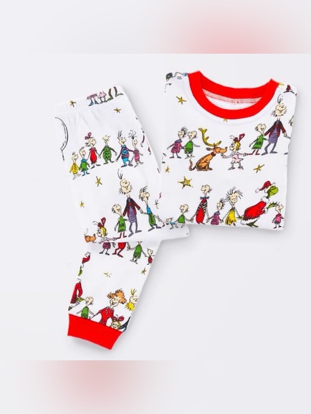 POTTERY BARN KIDS x Dr Seuss Whoville Org Cotton Christmas Pajama Set- 8